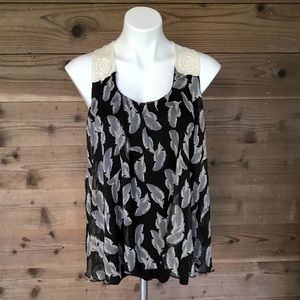 Karlie Blossom Overlay Crochet Racerback Tank L